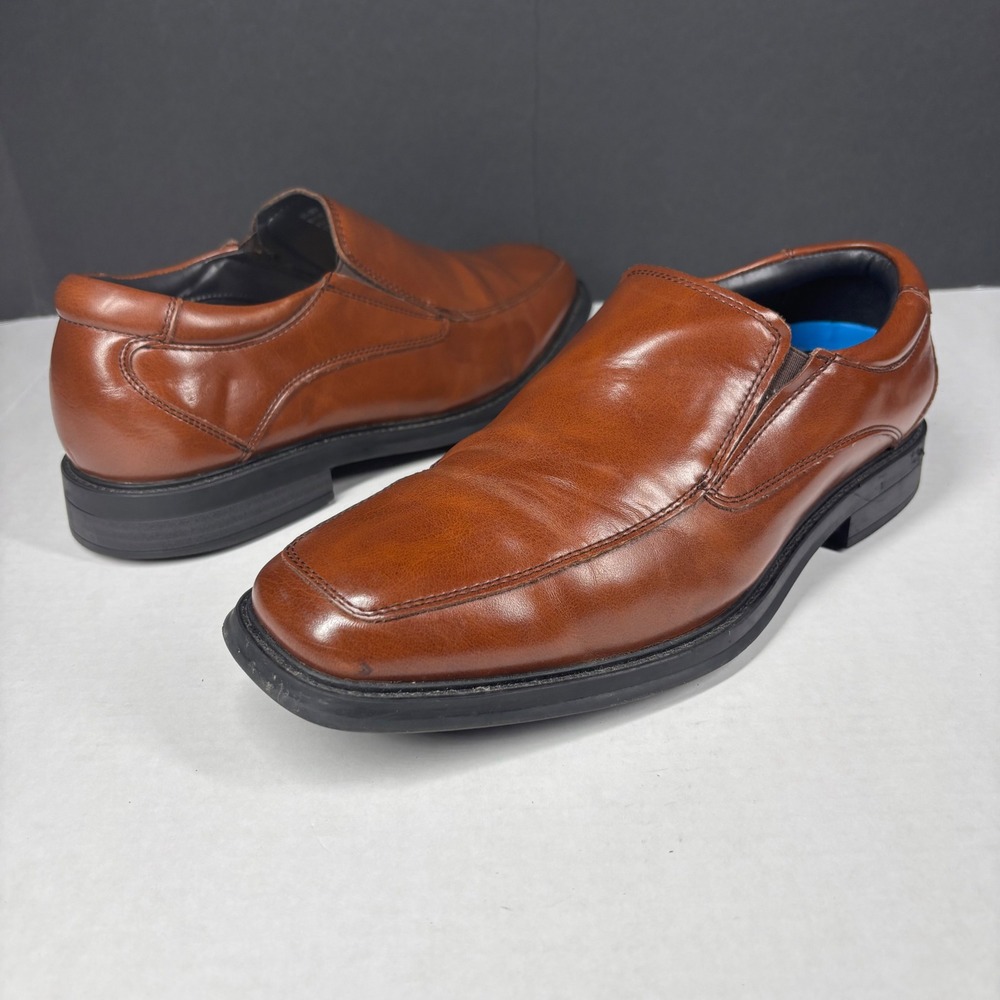 Dockers Lawton Mens 9M Tan Slip On Loafers Square Toe Dress Shoes Slip Resistant